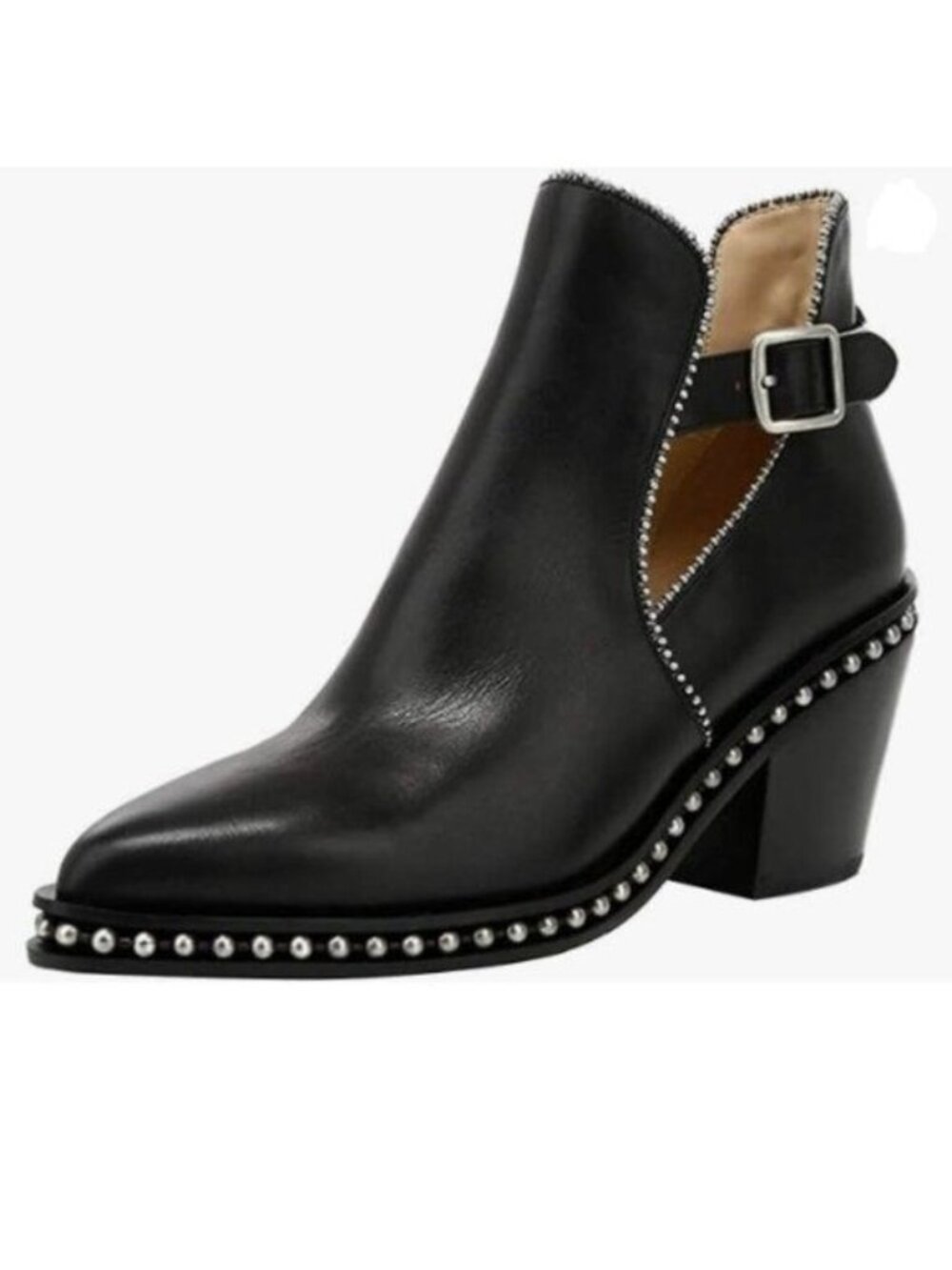 YDN Women Studded Mid Chunky Heeled Ankle Booties Pumps Buckle Strap Short Boot